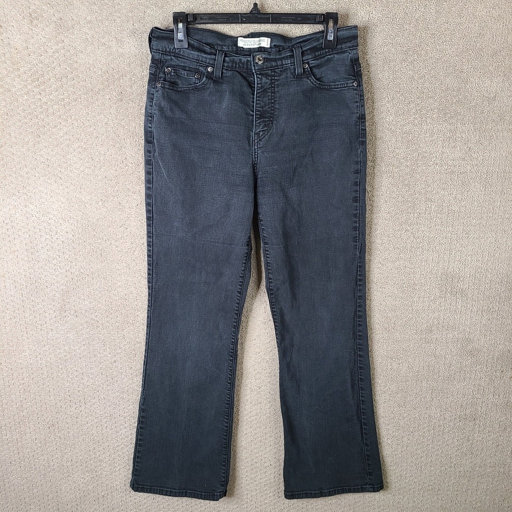Levi's 512 Jeans Women 12 Black Perfectly Slimming Boot Cut Mid Rise Y2K Stretch